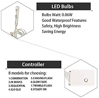 LED Curtain Lights,9.84ft/3M 96 LED Snowflake Curtain String Lights Plug-in Window Curtain Lights with 8 Modes Decoration for Christmas, Wedding, Party,Wall, Home Decorations