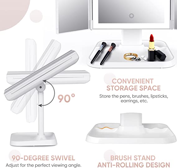 Newyuo™ Trifold LED Makeup Mirror