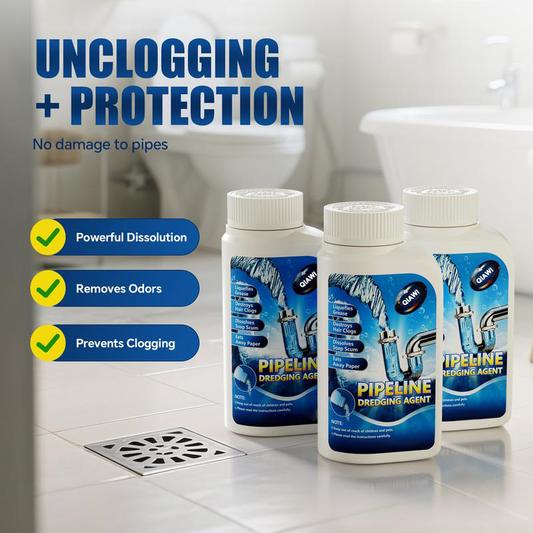 QIAWI Powerful Pipe Dredging Agent for Kitchen and Toilet Pipelines - Dissolves 200+ Blockages and Kills 99% of Bacteria-1