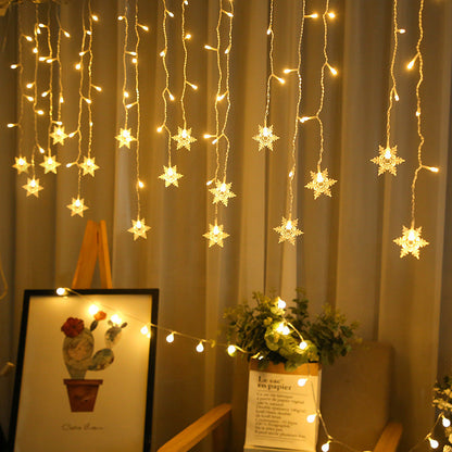 LED Curtain Lights,9.84ft/3M 96 LED Snowflake Curtain String Lights Plug-in Window Curtain Lights with 8 Modes Decoration for Christmas, Wedding, Party,Wall, Home Decorations