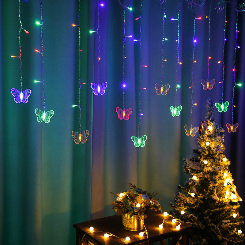 LED Curtain Lights,9.84ft/3M 96 LED Snowflake Curtain String Lights Plug-in Window Curtain Lights with 8 Modes Decoration for Christmas, Wedding, Party,Wall, Home Decorations
