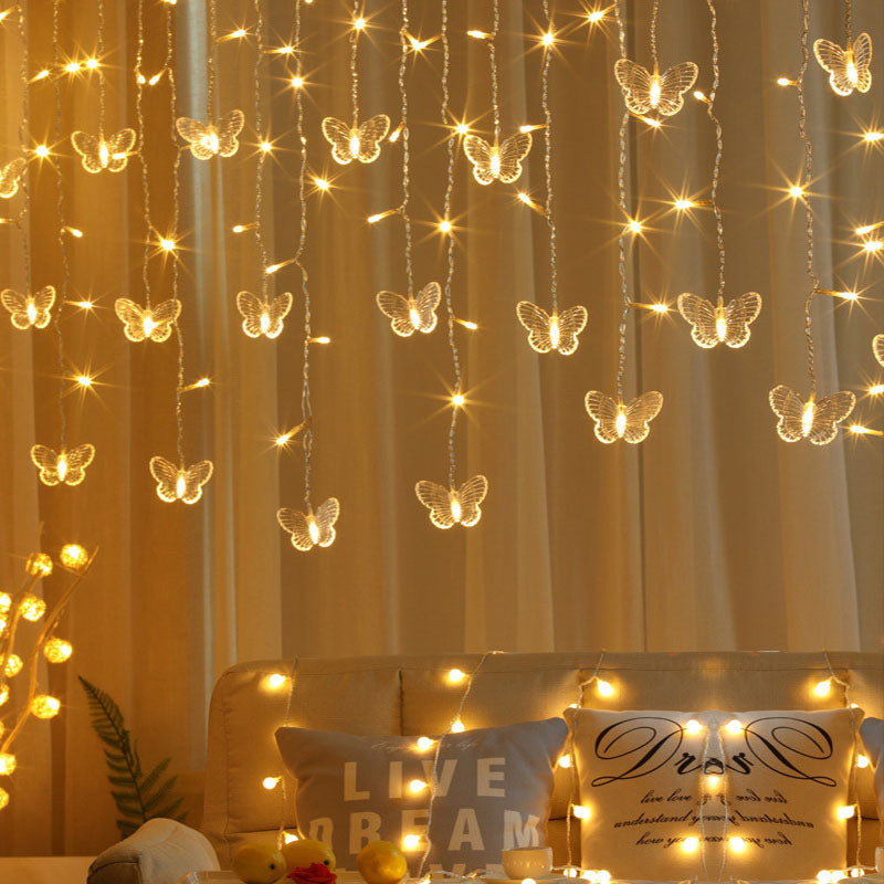 LED Curtain Lights,9.84ft/3M 96 LED Snowflake Curtain String Lights Plug-in Window Curtain Lights with 8 Modes Decoration for Christmas, Wedding, Party,Wall, Home Decorations