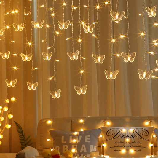 LED Curtain Lights,9.84ft/3M 96 LED Snowflake Curtain String Lights Plug-in Window Curtain Lights with 8 Modes Decoration for Christmas, Wedding, Party,Wall, Home Decorations