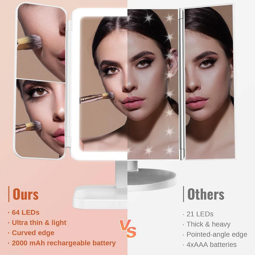 Newyuo™ Trifold LED Makeup Mirror