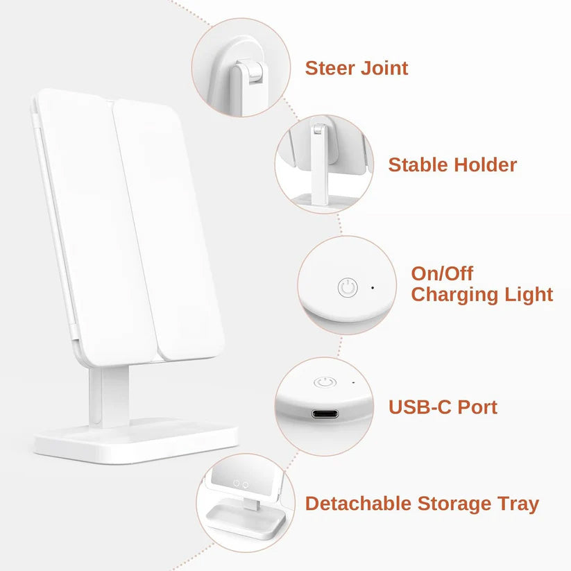 Newyuo™ Trifold LED Makeup Mirror